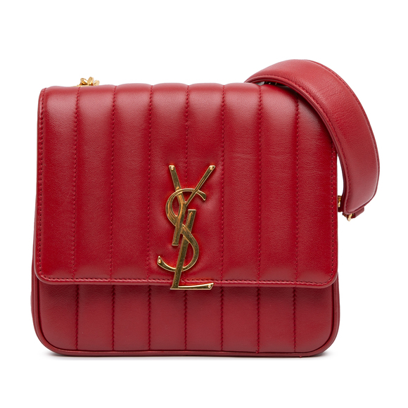 Pre-Loved Saint Laurent Medium Lambskin Monogram Vicky Chain Bag - Picture 1 of 12